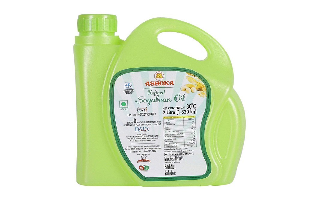 Ashoka Refined Soyabean Oil    Can  2 litre